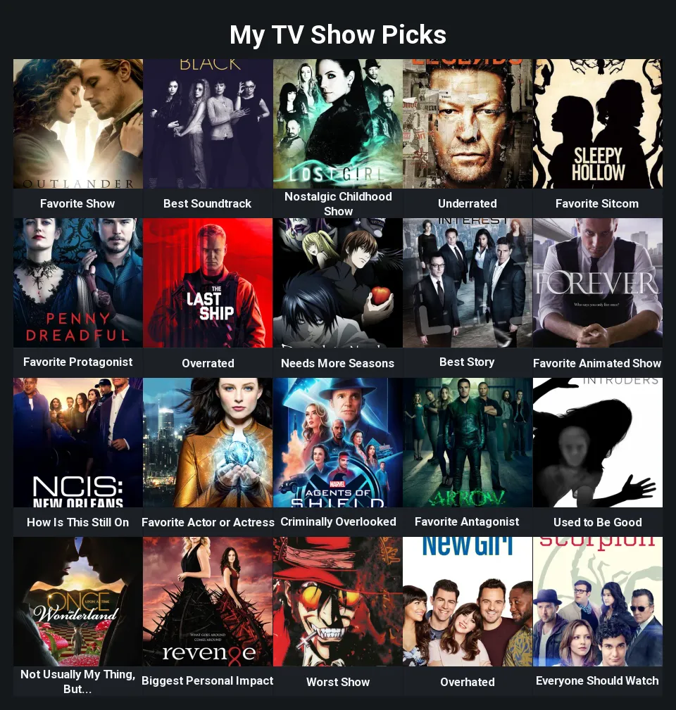 My TV Show Picks